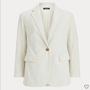 Lauren Ralph Lauren Pinstripe Wool Blend Blazer
